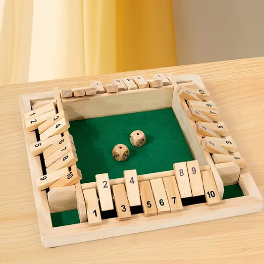 Wooden Four-in-a-Row Number Flip Game